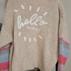 Saltwater LUXE Knit Sweater with Multicolor Sleeves